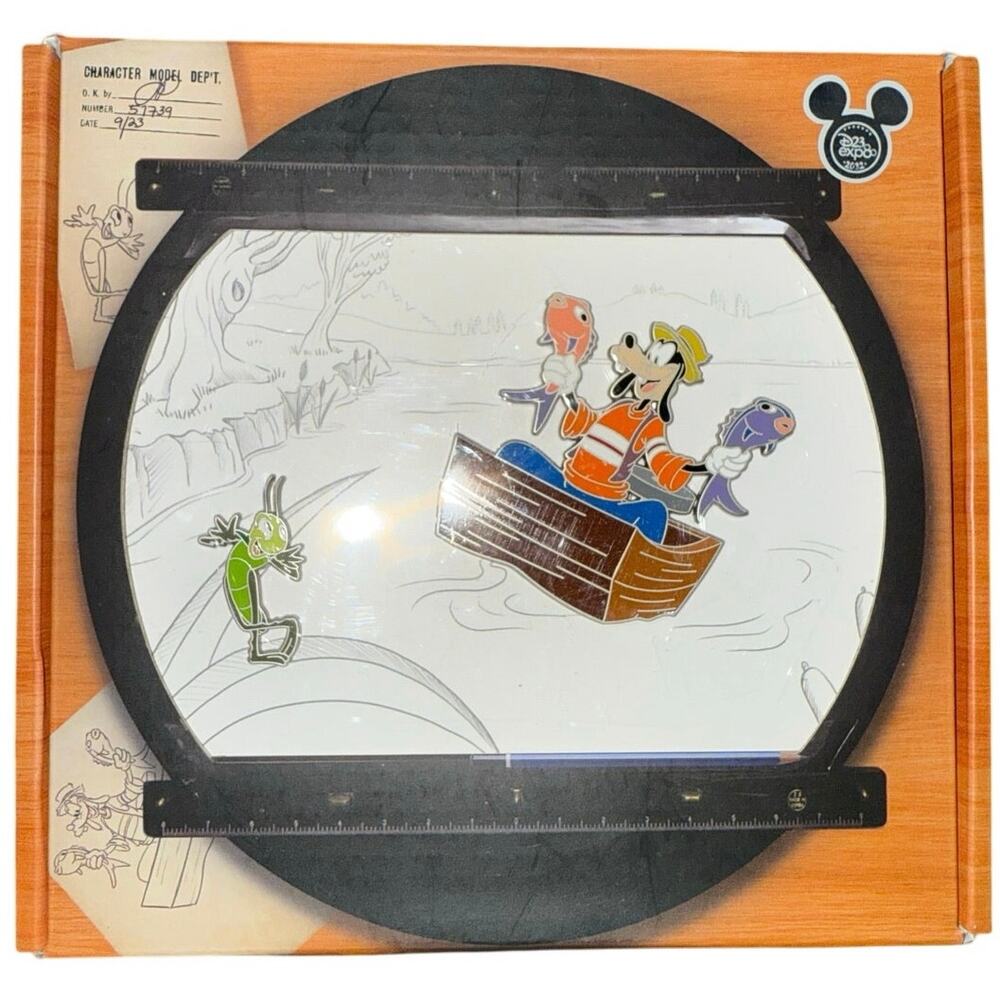 Disney D23 Expo 2022 Goofy Fish 90th Anniversary Animator Box LE 200 Pin Set NEW